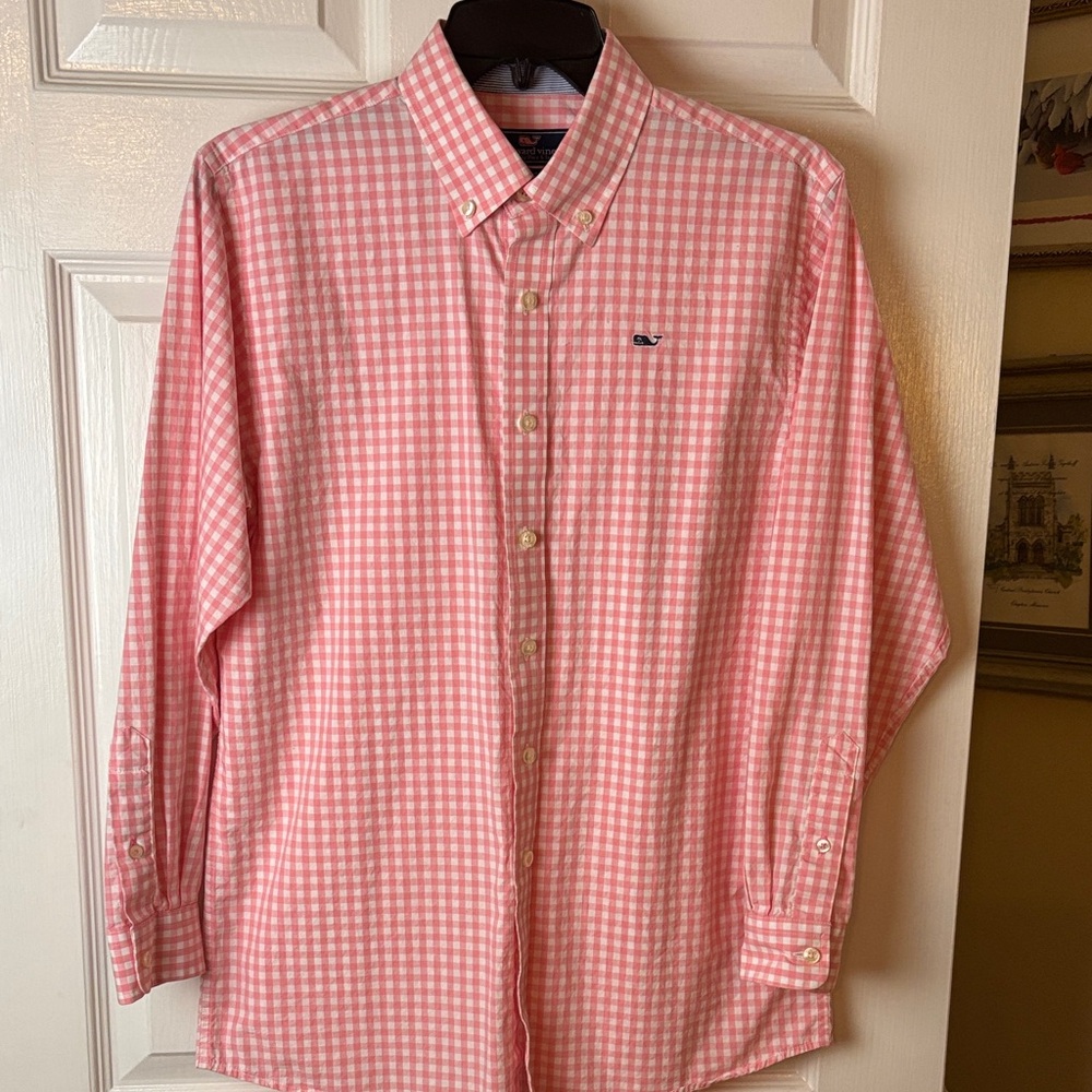 Vineyard Vines Pink Gingham Button-Down Shirt